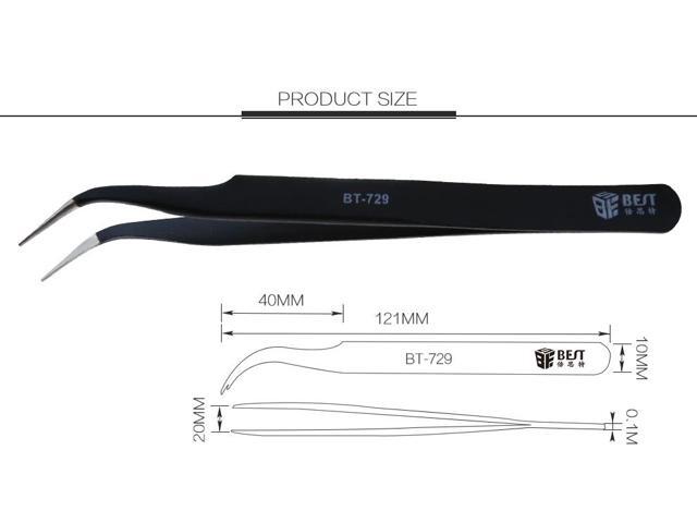 BST-729 Eyelash Tweezers Anti-static DIY Hand Clip 121MM Tweezers
