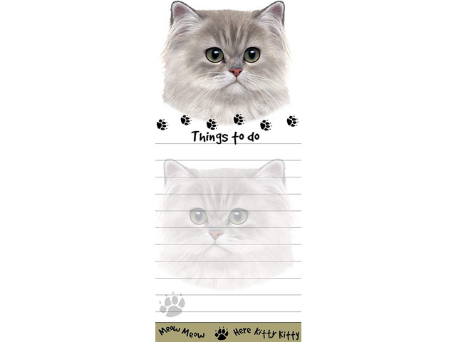 'Persian Cat Magnetic List Pads' Uniquely Shaped Sticky Notepad
