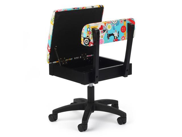 Arrow SEW Wow SEW Now Hydraulic Sewing Chair Ergonomic Height Adjustable Sewing & Craft Chair with Hidden Storage, 360° Swivel Base & Lumbar Support
