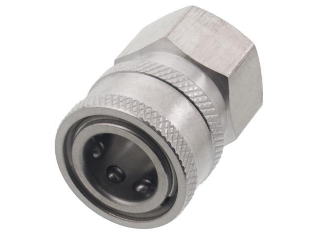 100 Erie Tools Pressure Washer 3/8in. Female NPT Quick Connect Stainless Steel Socket Set and Plug High Temp 4000 PSI 10.5 GPM