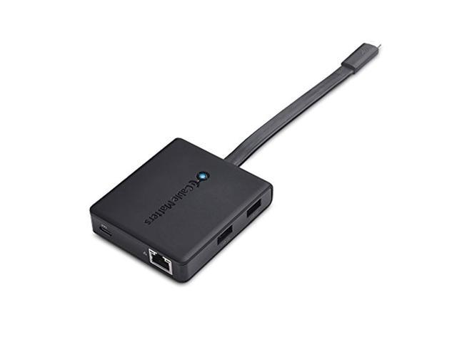 cable matters usb c multiport adapter (usb-c dock) with 4k dual displayport, 2x usb 2.0, ethernet, and 60w pd - thunderbolt 3 p