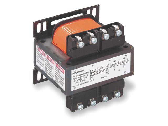SQUARE D 9070T100D1 Control Transformer, 100 VA, Not Rated, 120V AC, 240/480V AC
