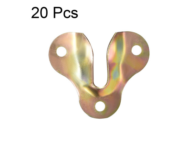 Flush Mount Bracket, 50x43mm Yellow Zinc Plated Wall Mount Clip Hook for Picture Frame Hanger, 20 Pcs