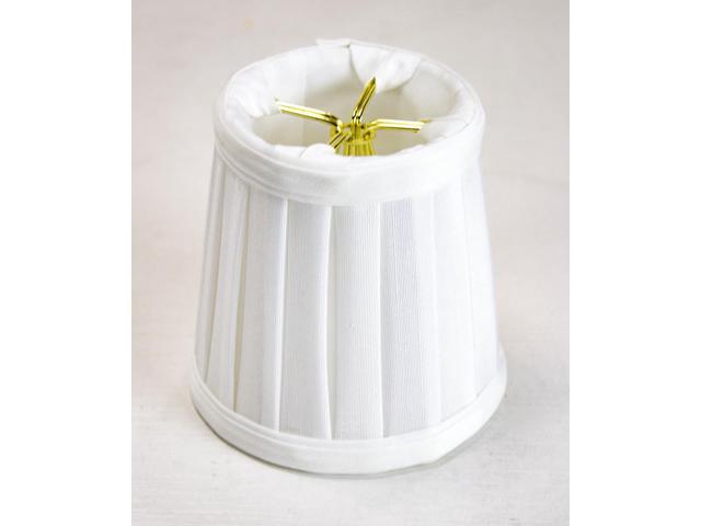 Photos - Chandelier / Lamp 3x4x4 Down White Pleated Clip-on Candelabra Lampshade 030404PLWH