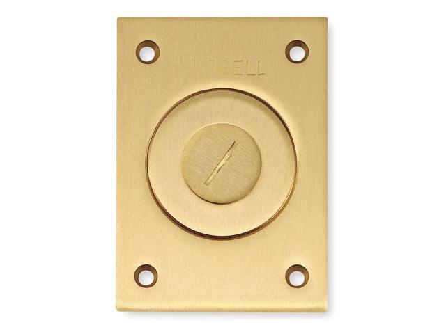HUBBELL WIRING DEVICE-KELLEMS S2425 Box Cover, Floor Box Type, 1 Gang, Brass