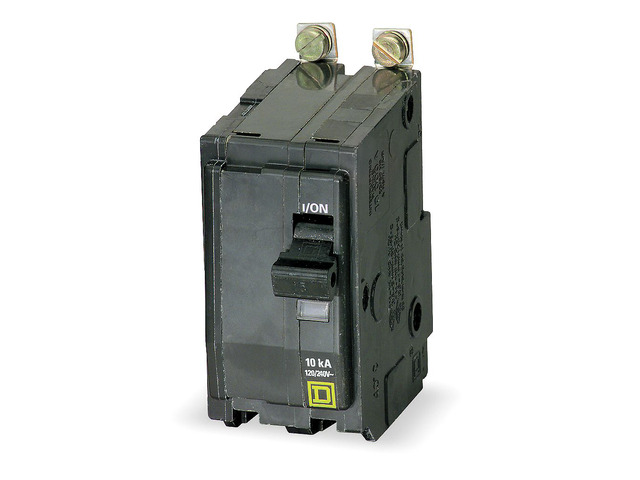SQUARE D QOB215 Miniature Circuit Breaker, QO Series, 15A, 2 Pole, 120/240V AC,