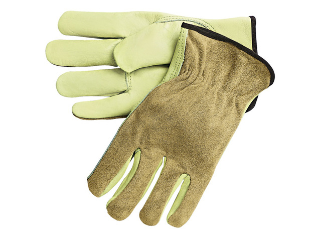 MCR SAFETY 3205M Leather Drivers Gloves, Cowhide, Shirred Slip-On, Keystone