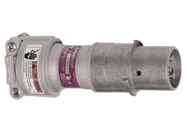 APPLETON ELECTRIC CPH3034BC Pin & Sleeve Plug, 30A, 4P, 3W, Alum, 600VAC
