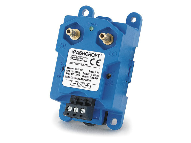 ASHCROFT CX8MB2425IWL Pressure Transducer,-5 to 0 to 5 In WC