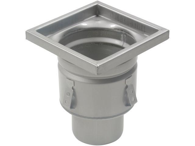 BLUCHER BFD-324 Square Floor Drain, 304 Stainless Steel, 4', Spigot