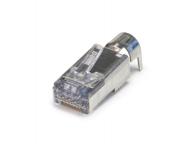 Platinum Tools - 105029 - Tools ezEX48 10G RJ45 Shielded Connector w/ Ext. Ground for Conductor Range .043in - .048in -