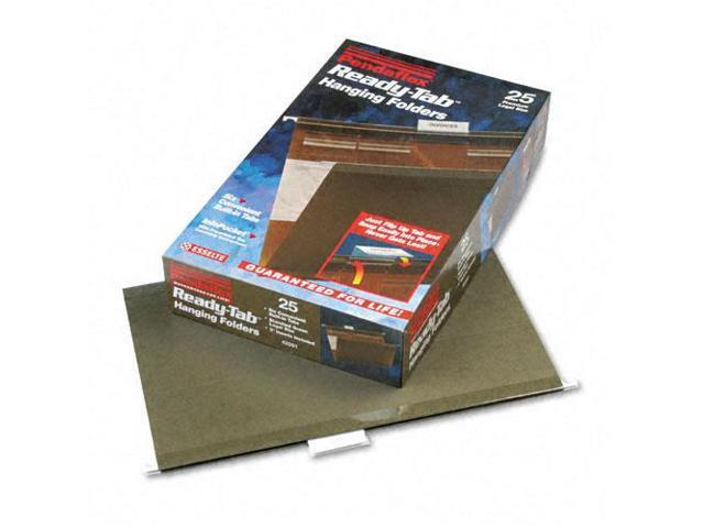 Pendaflex Ready-Tab Reinforced Hanging Folders 1/5 Tab Legal Green 25/Box 42591
