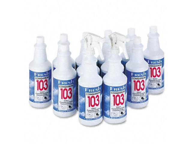 Fresh Products 1232WBLECT Conqueror 103 Odor Counteractant Concentrate, Lemon, 32oz Bottle, 12/Carton, 1 Carton