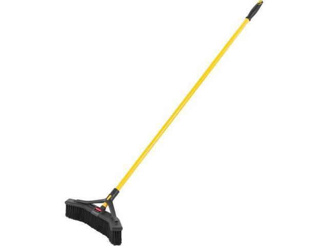 Rubbermaid Maximizer Push-to-Center Broom 18' Polypropylene Bristles Yellow/Blk