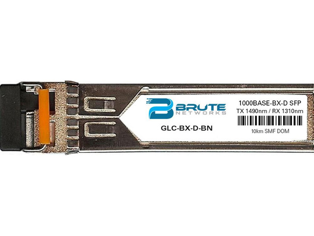 Cisco GLC-BX-D - 1000BASE-BX-D Bi-Directional 10km SMF 1490nm/1310nm SFP (100% Compatible)
