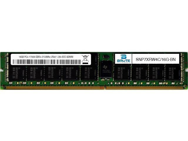 SNP7XRW4C/16G - Dell Compatible 16GB PC4-17000 DDR4-2133Mhz 2Rx8 1.2v ECC UDIMM