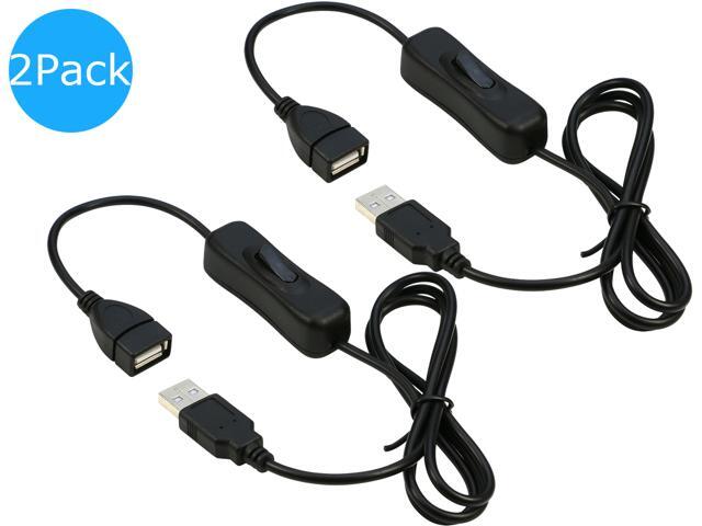 RIITOP USB Inline Switch Extension Cable 3Ft with ON/Off Switch Button, USB Male to Female Cable Support (Data and Power) for USB Headset, LED...