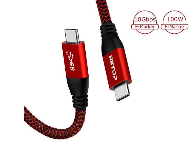 2Pack USB Type C to USB C Cable RIITOP [100W, USB 3.2 Gen2X2, 20Gbps,4K, 5ft] Thunderbolt 3 Compatible with Nintendo Switch, MacBook Pro, iPad Pro,.
