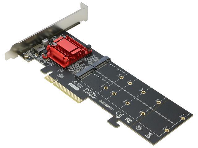 Dual NVMe PCIe Adapter, RIITOP M.2 NVMe SSD to PCI-e 3.1 x8/x16 Card Support M.2 (M Key) NVMe SSD 22110/2280/2260/2242/2230