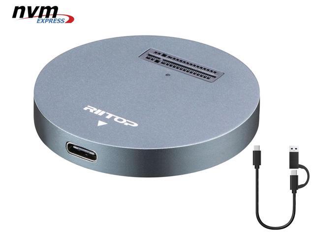 NVMe to USB Docking Station, RIITOP External M.2 PCI-e NVMe SSD to USB-C Reader Adapter for M.2 (M Key) NVMe SSD