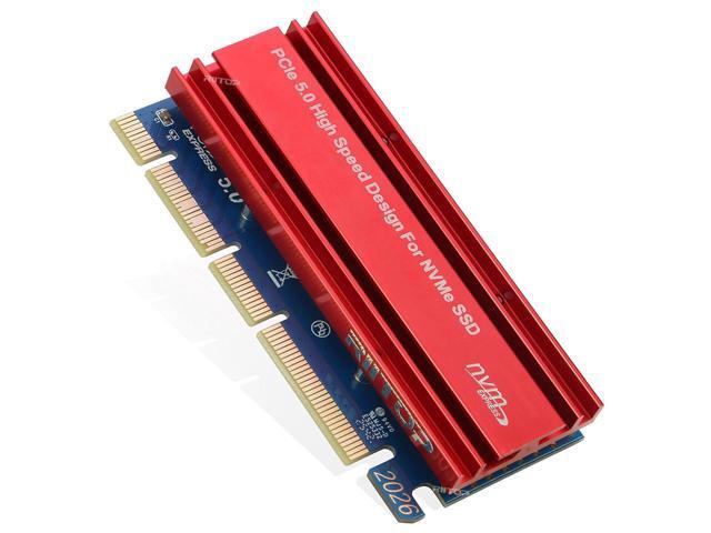 M.2 NVMe to PCIE 5.0 4x 8x 16x Adapter Card, For M Key 2230 2242 2260 2280 mm Size PCIe M.2 SSD Full Speed