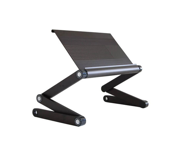 WorkEZ Executive Adjustable Laptop Stand & Lap Desk - Wide Vented Aluminum, 2-24 in Height