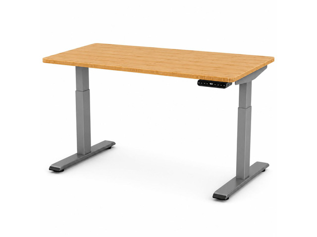 Rise Up 2-stage Dual Motor Electric Standing Desk with Natural Bamboo Top