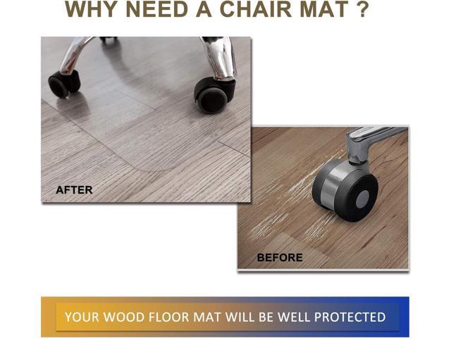 Chair Mat for Hardwood Floor, 53x 45 Office Chair Mat, Floor Mat for Office Chair, Clear Desk Chair Floor Mat for Computer Desk