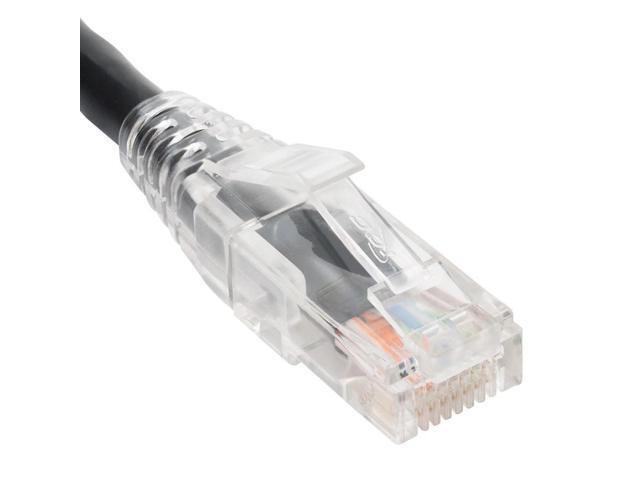 PATCH CORD CAT6 CLEAR BOOT 1' BLACK