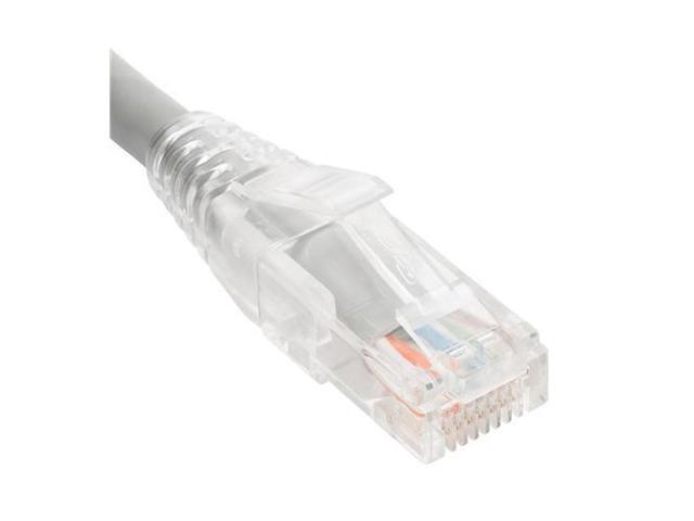 PATCH CORD CAT6 CLEAR BOOT 1' GRAY
