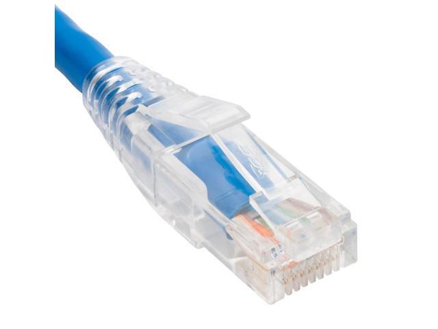 PATCH CORD CAT6 CLEAR BOOT 1' BLUE