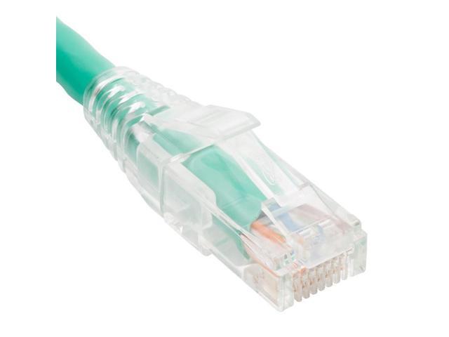 PATCH CORD CAT6 CLEAR BOOT 1' GREEN