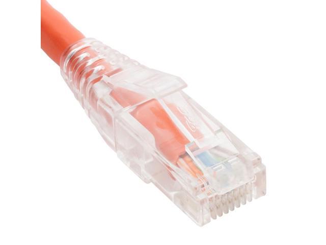 PATCH CORD CAT6 CLEAR BOOT 1' ORANGE