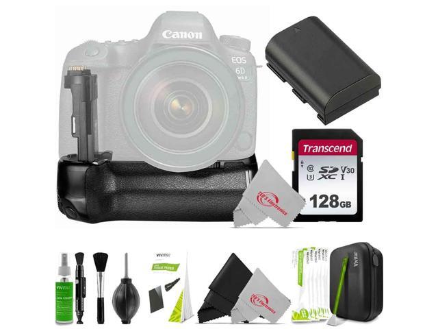 Vivitar Battery Power Grip with LP-E6 Battery + Accessory Kit for Canon 6D MII DSLR Camera
