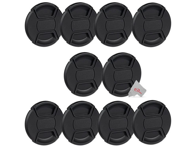(10 Pack) 58mm Center Pinch Snap On Lens Cap Front Dust Cover for Canon Nikon Sony Fujifilm SLR Mirrorless Camera
