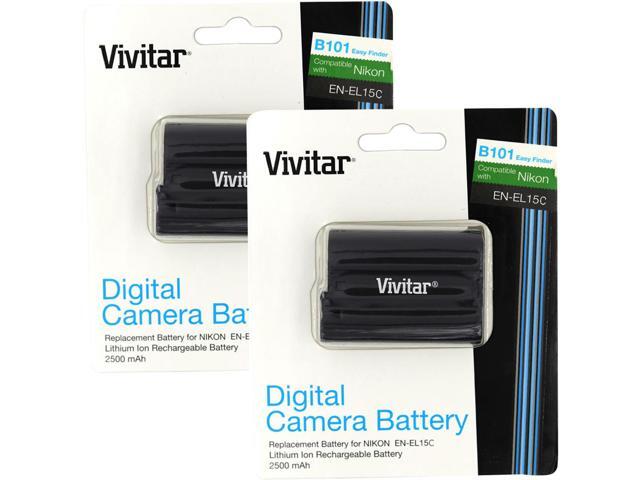 2x Vivitar VIV-NB-EL15C Replacement Rechargeable Lithium-Ion Battery for Nikon EN-EL15c