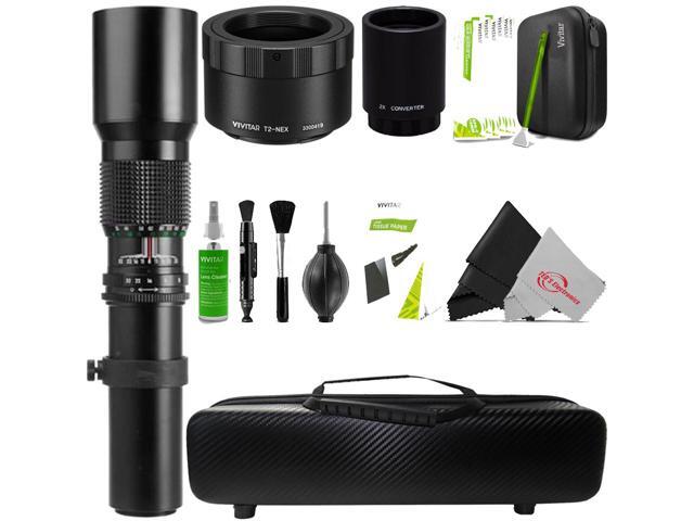 Vivitar 500mm f/8.0 Preset Telephoto Zoom Lens for Canon EF-M Mount Camera with 2x Converter