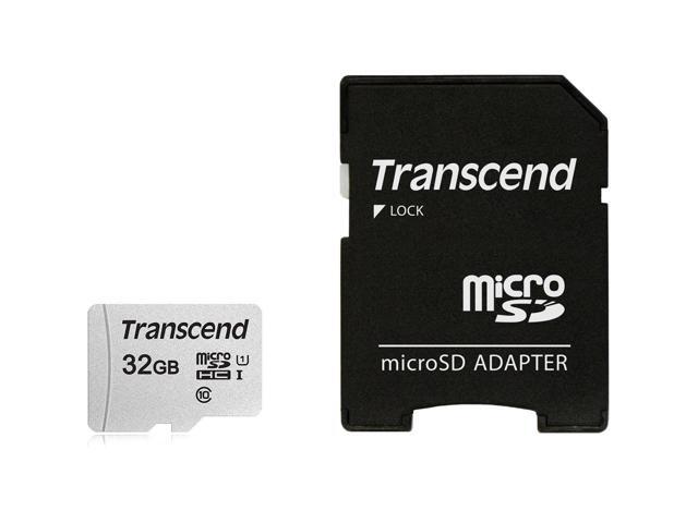 3 Packs Transcend 32GB MicroSD 300s 100MB/s Class 10 Micro SDHC Memory Card with SD Adapter