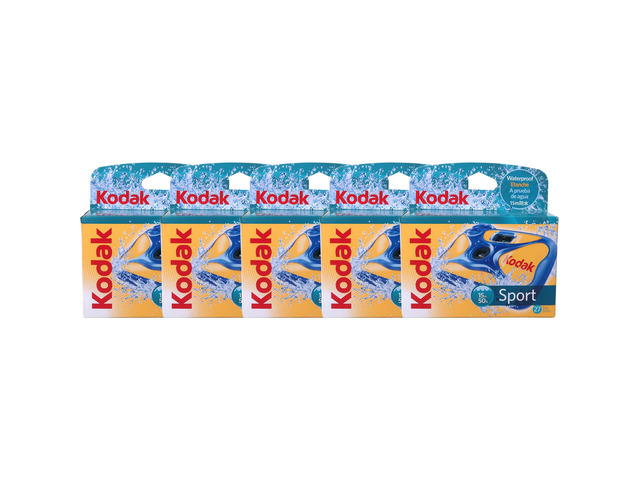 5x Kodak Water and Sport One-Time Use Disposable Camera (ISO-800) Waterproof (50'/15 m) 35mm - 27 Exposures