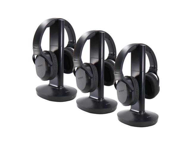 3x Sony RF400 Wireless Home Theater Headphones for Watching TV (WHRF400), Black