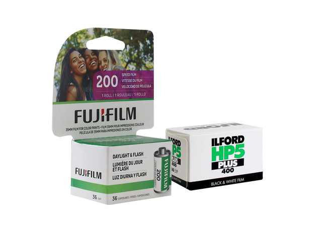 Fujifilm 200 Color Negative 35mm Film (36 Exposures) with Ilford HP5 Plus Black and White Negative Film (35mm Roll Film, 36 Exposures)