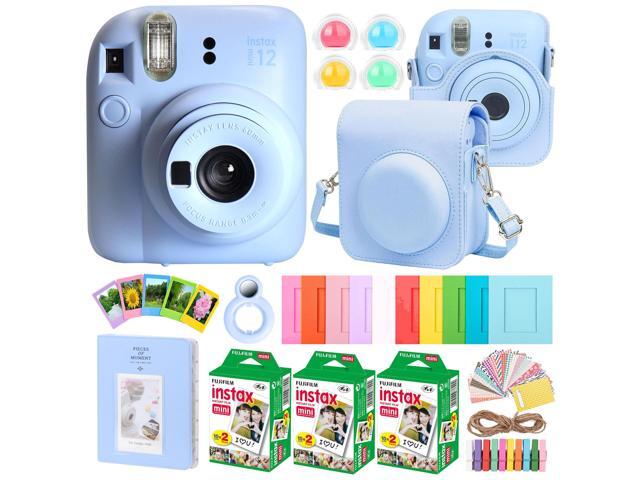All-in-1 Instax Mini 12 Pastel Blue Camera Bundle Case Album Frames 60 Film Pack Kit Gift