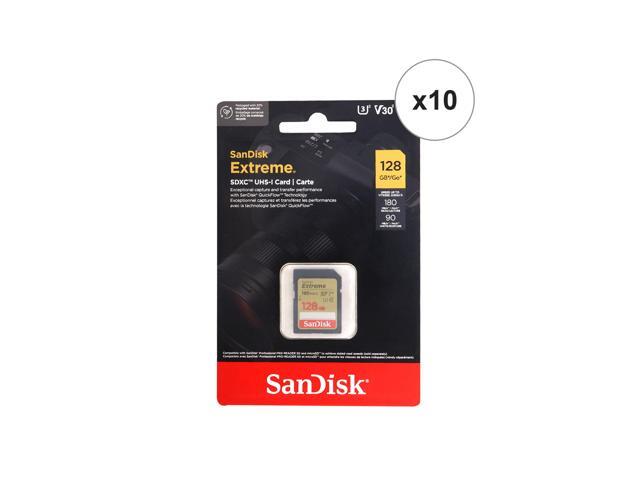 10x Sandisk 128GB Extreme SDXC UHS-I Memory Card
