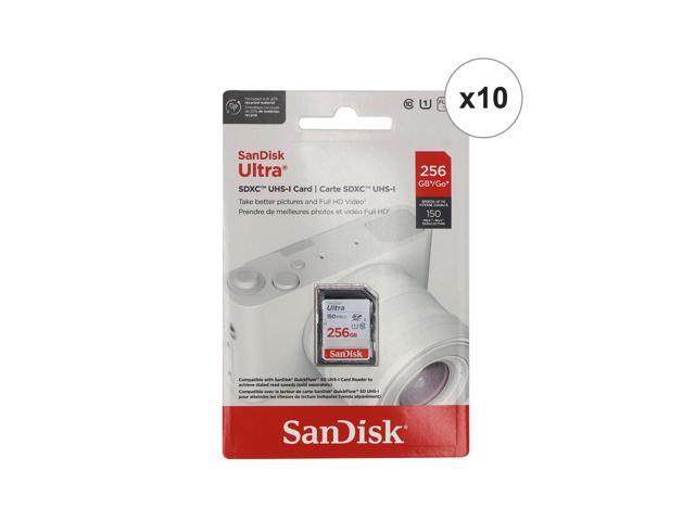 10x Sandisk 256GB Ultra SDXC UHS-I Memory Card - Up to 150MB/s