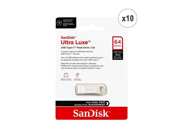 SanDisk Ultra Luxe USB Type-C 64GB Flash Drive - Up to 300MB/s 10-Pack