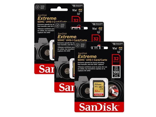 SanDisk Extreme 32GB SDHC UHS-I Memory Card 3-Pack