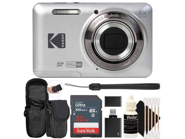 Kodak PIXPRO FZ55 16MP Digital Camera - Silver Essential Bundle