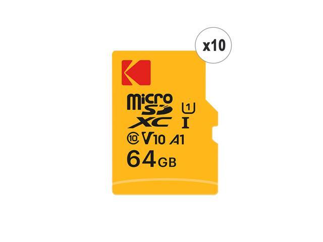 Kodak 64GB Premium Performance microSDXC Memory Card with SD Adapter - 10 Pack