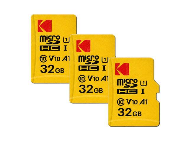 Kodak 32GB Premium Performance microSDHC Memory Card Class 10 UHS-I U1 V10 A1 with SD Adapter - 3-Pack