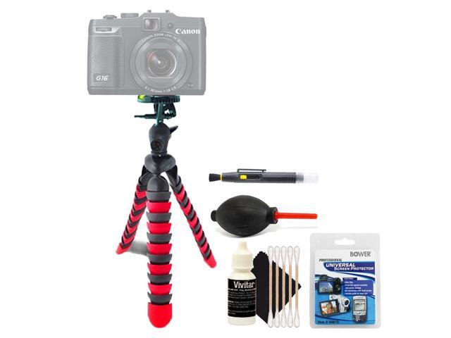 Flexible Tripod + Screen Protector + Lens Pen + Dust Blower + 3pc Cleaning Kit